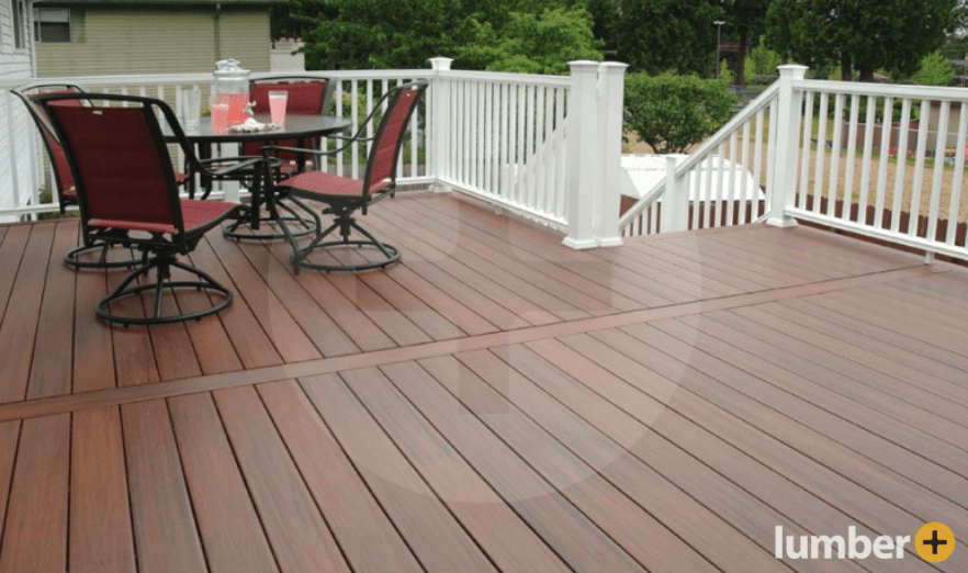 Beautiful decking with Rosewood FIBERON Concordia by Lumber Plus.