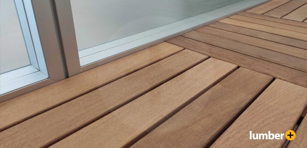 Pciture of hardwood deck tiles.
