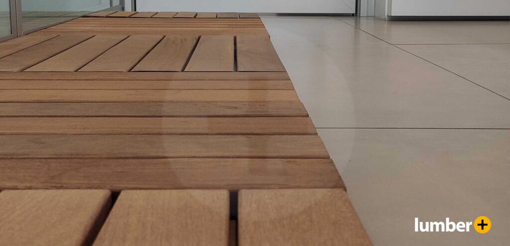Picture of Deck tiles placed over an existent surface.
