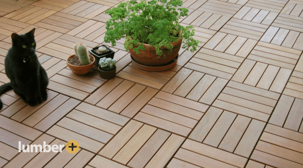 12x12 deck tiles connected over concrete