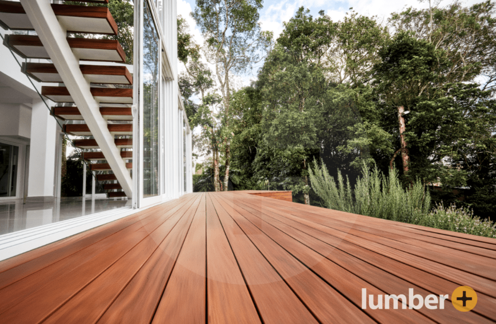 an up-close image of a deck to introduce the uses of Ipe and Cumaru products